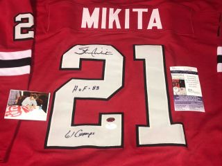 Stan Mikita Autographed Signed Custom Jersey Jsa 2 Inscriptions C