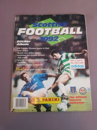 Scottish Football 1992 : Panini Sticker Album : 95 Complete