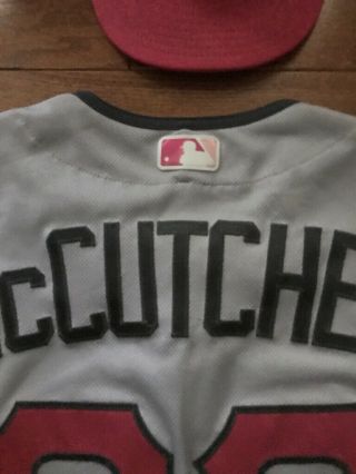2017 PIRATES ANDREW MCCUTCHEN GAME WORN MOTHER ' S DAY JERSEY HAT W/MLB HOLO 3
