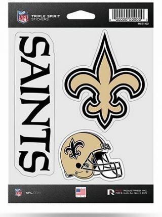 Orleans Saints Stickers Die Cut Decals 3 - Piece Triple Spirit Sticker Sheet