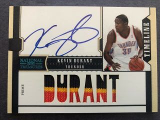 Kevin Durant 2011 - 2012 National Treasures Timeline Prime Auto On Card 6/25
