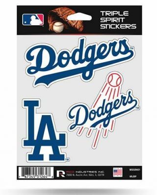 Los Angeles Dodgers Stickers Die Cut Decals 3 - Piece Triple Spirit Sticker Sheet