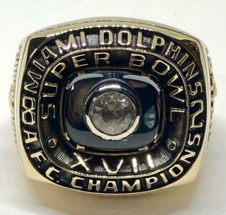 1982 MIAMI DOLPHINS AFC CHAMPIONSHIP RING 10K GOLD SALESMAN SAMPLE BOWL 2