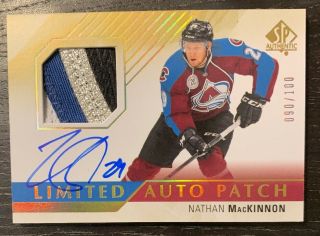2018 - 19 Sp Authentic Limited Auto Patch 10 Nathan Mackinnon /100 2015 - 16 Update