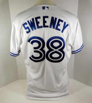 2018 Toronto Blue Jays Darnell Sweeney 38 Game Issued White Jersey 40th Patch