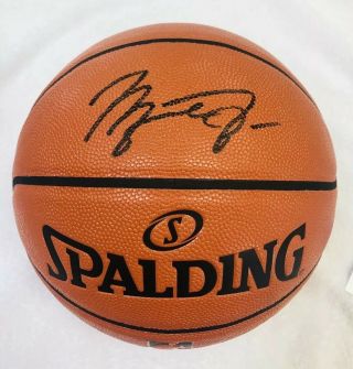 Michael Jordan Bulls Signed Autographed Spalding Nba Basketball With