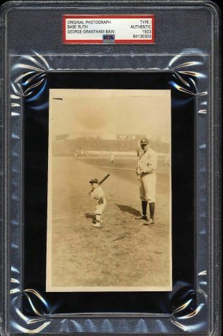 Babe Ruth 1923 Opening Day Yankee Stadium Type 1 Photo Psa/dna Bain