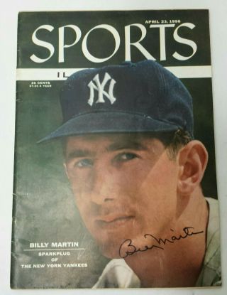 Signed Sports Illustrated April 23,  1956 Billy Martin York Yankees