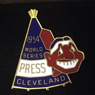 1954 Cleveland Indians World Series Near Baseball Press Media Pin