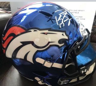 Peyton Manning Signed/ Autographed Denver Broncos Chrome Fs Helmet Fanatics Rep