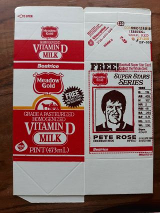 1986 Pete Rose Milk Carton