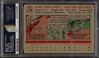 1956 Topps Mickey Mantle 135 PSA 7.  5 NRMT,  (PWCC - A) 2