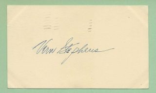 Vern Stephens Autograph Signed Usps Postcard Mlb Postmark 03 - 17 - 1952
