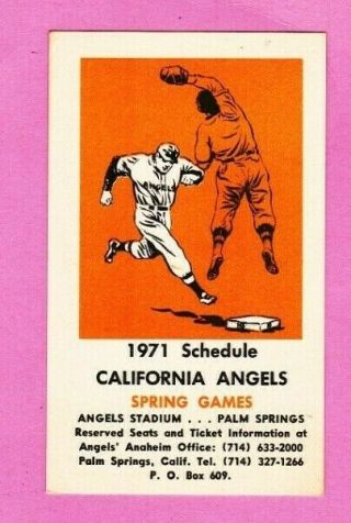 1971 California Angels Spring Training Schedule Palm Springs