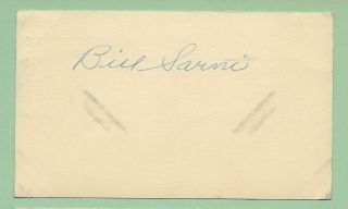 Bill Sarni Autograph Signed Usps Postcard Mlb Postmark 02 - 26 - 1952