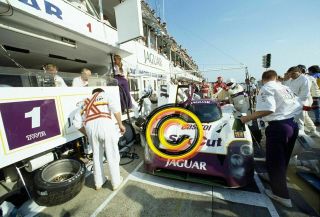 Racing 35mm Slide F1,  Ferté/leslie - Jaguar Pits,  1990 Le Mans 24 Hours