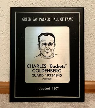 Wow Buckets Goldenberg Green Bay Packers 1971 Hall Of Fame Plaque With
