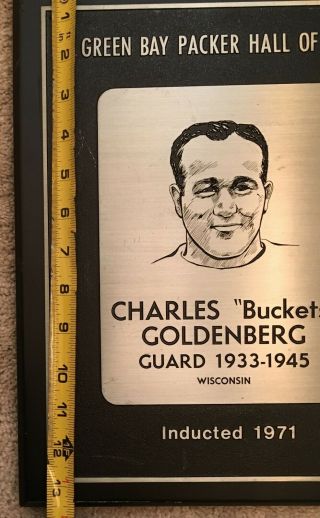 WOW Buckets Goldenberg GREEN BAY PACKERS 1971 Hall of Fame Plaque with 3