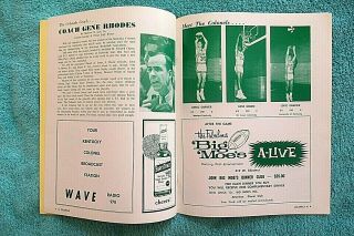 1970 ABA KENTUCKY COLONELS vs INDIANA PACERS BASKETBALL PLAYOFF GAME PROGRAM 4