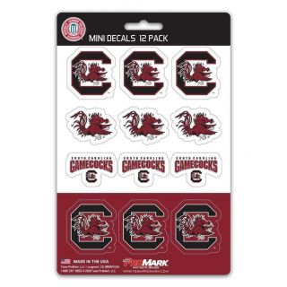 South Carolina Gamecocks Stickers Die Cut Mini Decals 12 - Pack Sticker Sheet