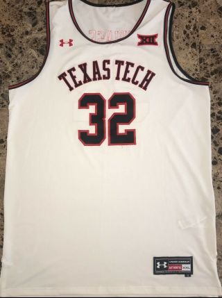 Norense Odiase Texas Tech Signed Game Worn Throwback Jersey In White (ncaa)