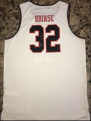 Norense Odiase Texas Tech Signed Game Worn Throwback Jersey in White (NCAA) 2