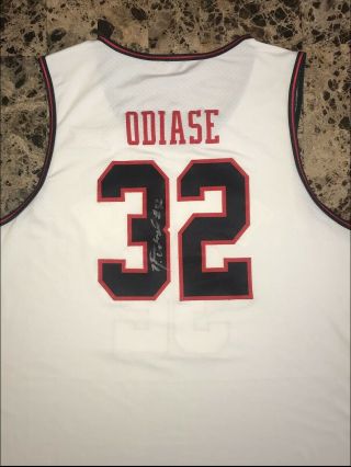 Norense Odiase Texas Tech Signed Game Worn Throwback Jersey in White (NCAA) 3
