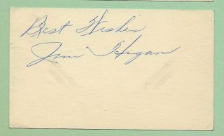 Jim Hegan Autograph Signed Usps Postcard Mlb Postmarked 07 - 20 - 1951