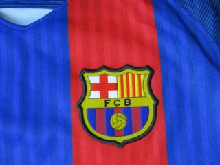 Nike Barcelona Soccer Jersey Youth Medium Red Blue Dri Fit Futbol Boys Kids A0 3