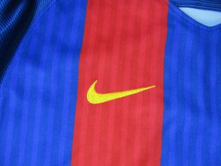 Nike Barcelona Soccer Jersey Youth Medium Red Blue Dri Fit Futbol Boys Kids A0 4