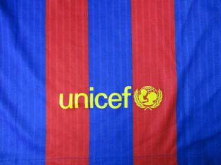 Nike Barcelona Soccer Jersey Youth Medium Red Blue Dri Fit Futbol Boys Kids A0 8