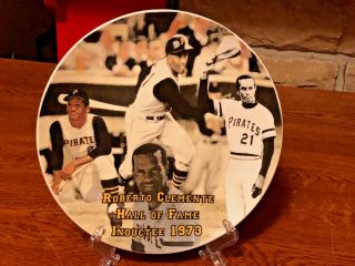 Roberto Clemente Collectible Plate = Sponsored By Waste Management