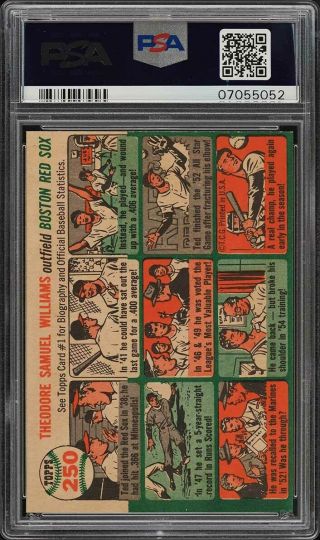 1954 Topps Ted Williams 250 PSA 8 NM - MT (PWCC) 2