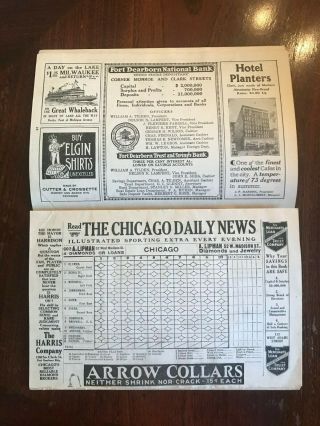 Chicago Cubs 1913 Official Scorecard and Program (Tinker/Evers/Chance) 3