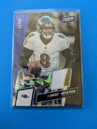2019 Panini The National Jersey/patch Cracked Ice Lamar Jackson D 12/25