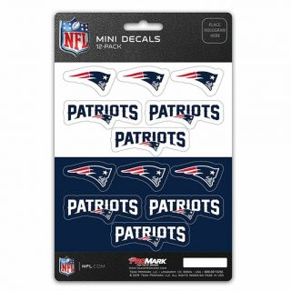 England Patriots Stickers Die Cut Mini Decals 12 - Pack Sticker Sheet