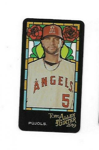 2019 Topps Allen Ginter Albert Pujols Stained Glass Mini Parallel Ssp Card 7