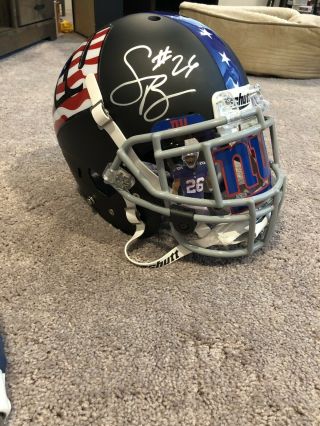Saquon Barkley Autographed Custom York Giants Full Size Football Helmet Jsa