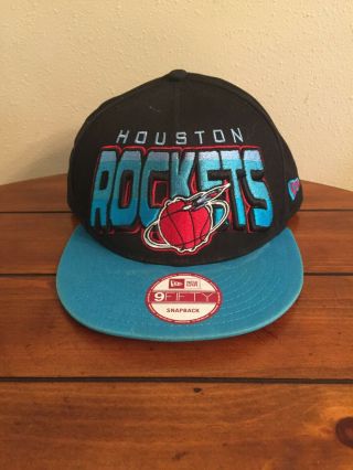 Vintage Nba Houston Rockets Signed Old Logo Snapback Hat Cap