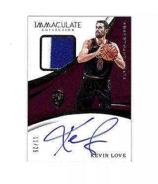 2017 - 18 Panini Immaculate Kevin Love Auto Autograph Patch Card 11/25 Cavaliers