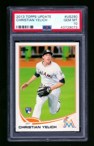 2013 Topps Update Us290 Christian Yelich Rookie Rc Psa 10 Gem