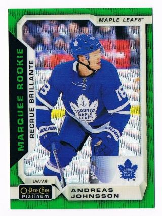 2018 - 19 O - Pee - Chee Opc Platinum Marquee Rookie Emerald Surge Andreas Johnsson 10