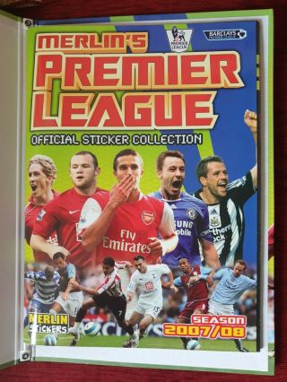 Merlin’s Premier League Football Sticker Cards Album / Book / Binder 2007 / 2008