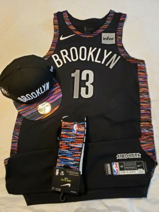 Shabazz Napier 2018 - 19 Brooklyn Nets Game Worn Jersey Biggie Smalls & Snapback