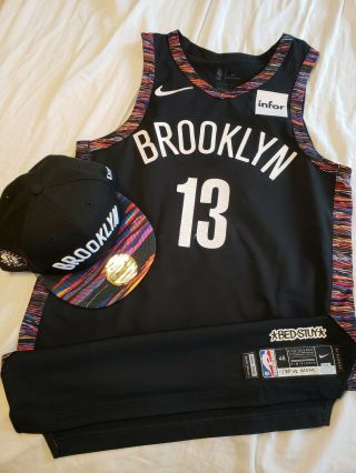 Shabazz Napier 2018 - 19 Brooklyn Nets Game Worn Jersey Biggie Smalls & Snapback 3