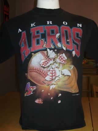 Vintage 1997 Akron Aeros Rubber Ducks Milb Shirt Cleveland Indians