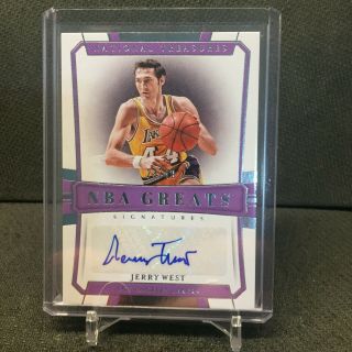 2018 - 19 National Treasures Nba Greats Jerry West Auto Autograph 23/49 La Lakers