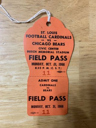 SIGNED 1966 Cardinals/Bears NFL Program And Field pass - Halas,  Sayers,  Butkus 2