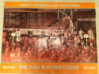 1986 - 87 Converse Tennessee Lady Vols Signed Poster,  Pat Summitt,  National Champs
