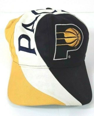 Vintage Indiana Pacers Snapback Twins Nba Rare 90s Yellow Green White